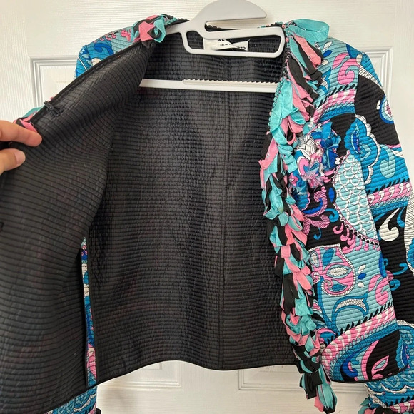 !Vtg Christian Ruperto Womens M Quilted Silk  Jacket - Picture 3 of 4